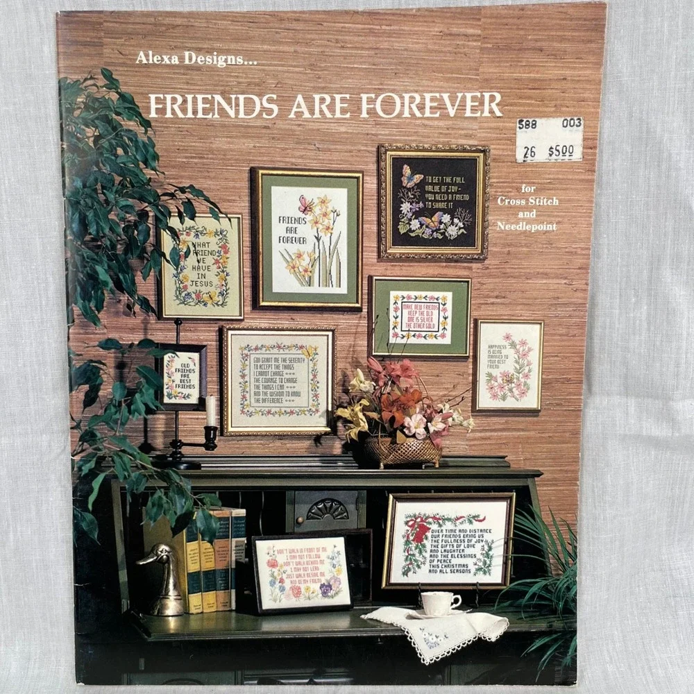 Vintage 1982 Friends Are Forever Cross Stitch & Needlepoint Pattern‎ Book